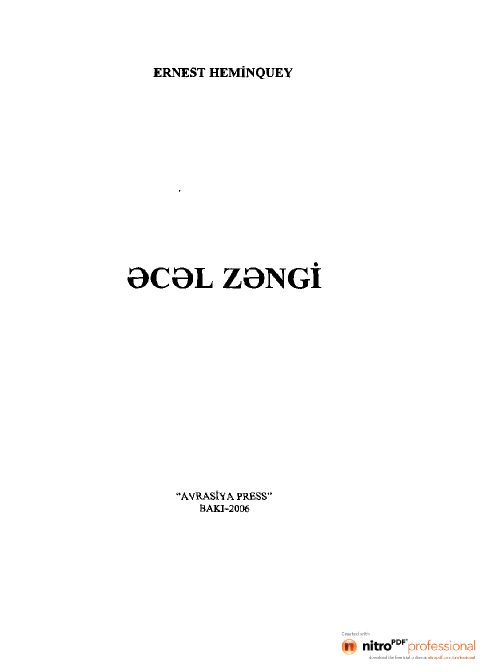Ecel Zengi-Ernest Heminquey-Baki-2006-472s