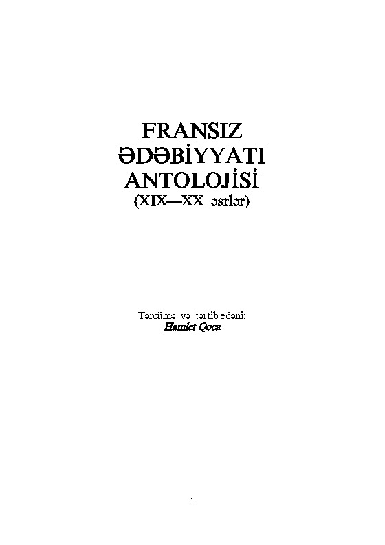 Fransiz Edebiyatı Antolojyasi-XIX-XX-Çev-Hamlet Qoca-Baki-418s