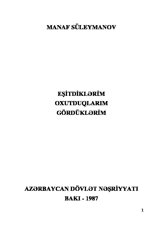 Eşitdiklerim-Gördüklerim-Oxuduqlarım-Manaf Süleymanov-Baki-1987-249s
