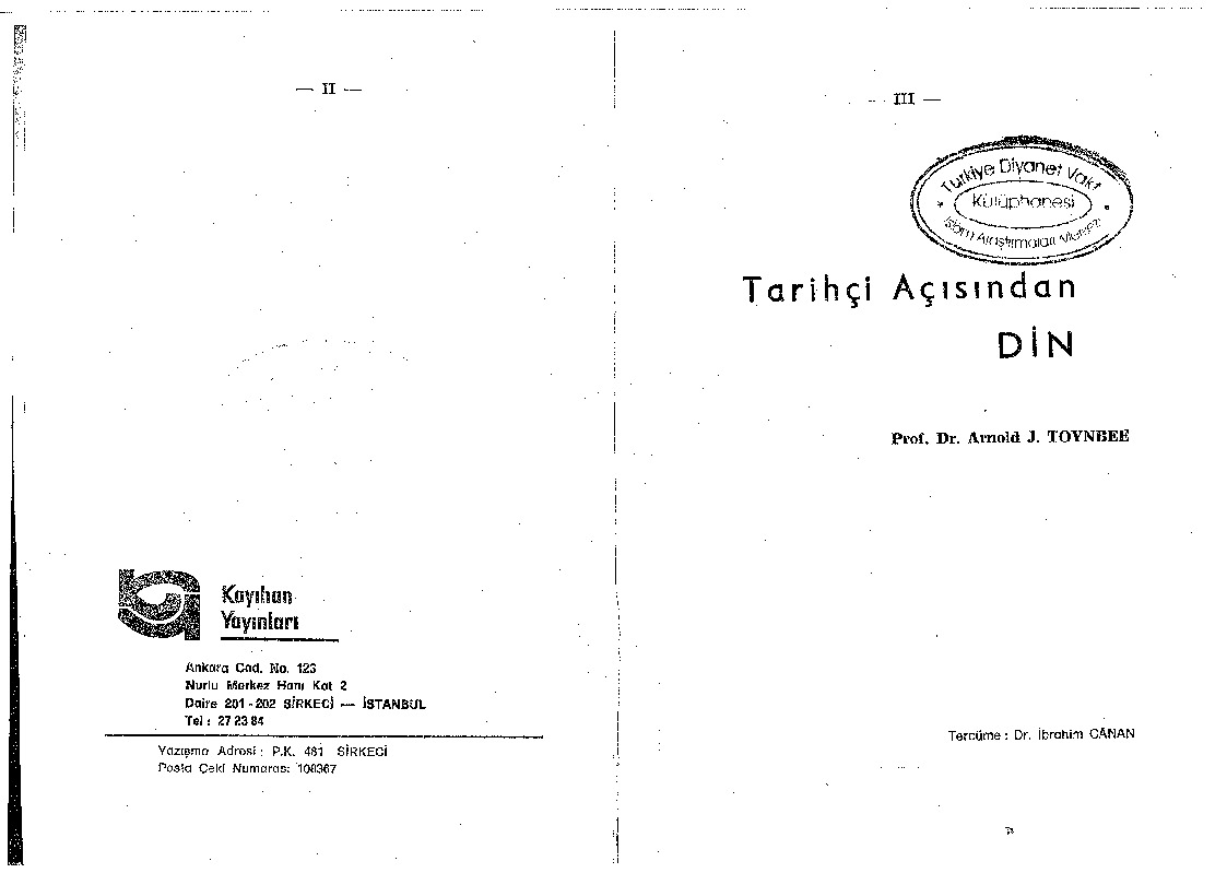 Tarixçi Açısından Din-Arnold J.Toynbee-İbrahim Canan-1978-434s