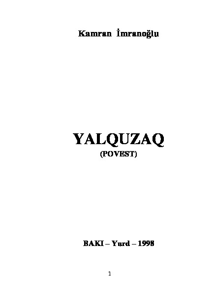 Yalquzaq-Povest-Kamran Imranoğlu-Baki-1998-109s