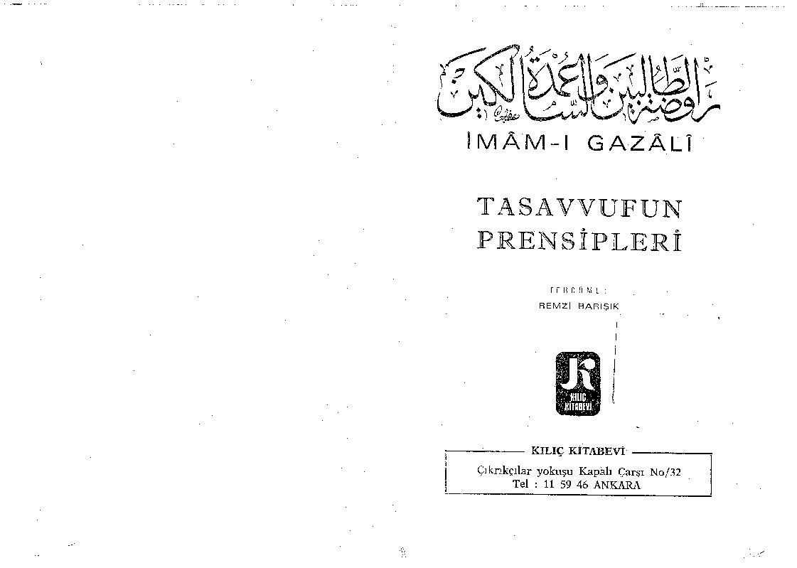 Tasavvufun Qurum Yasaları-Riyazut Talibin Çevrisi-Imam Qezali-Remzi Barışıq-258s