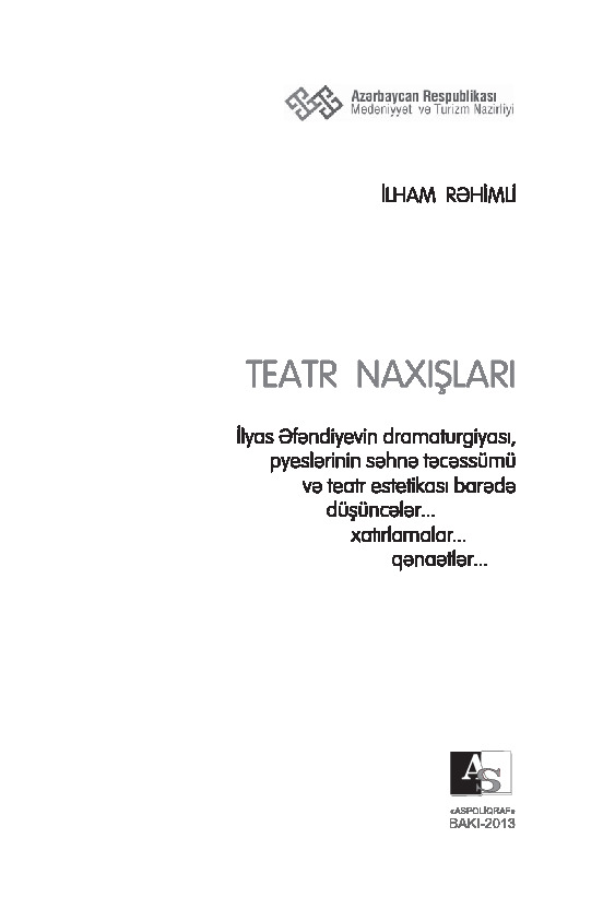 Tiyatr Naxışları-Ilham Rehimli-Baki-2013-336s