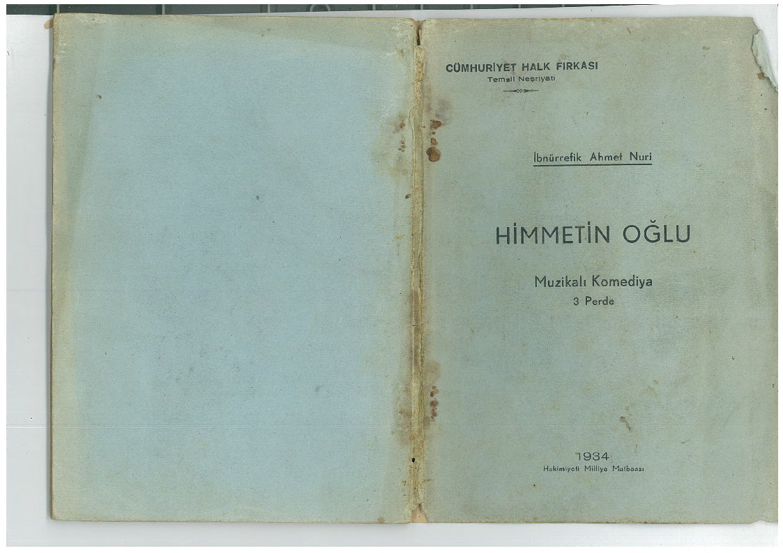 Himmetin Oğlu-Müzikalı Kemedya-Ibnürrefik Ahmed Nuri-1934-60s