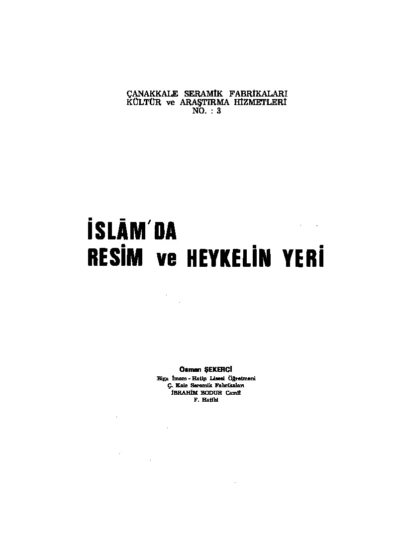 Islamda Resim Ve Heykelin Yeri-Osman Şekerçi-1974-112s