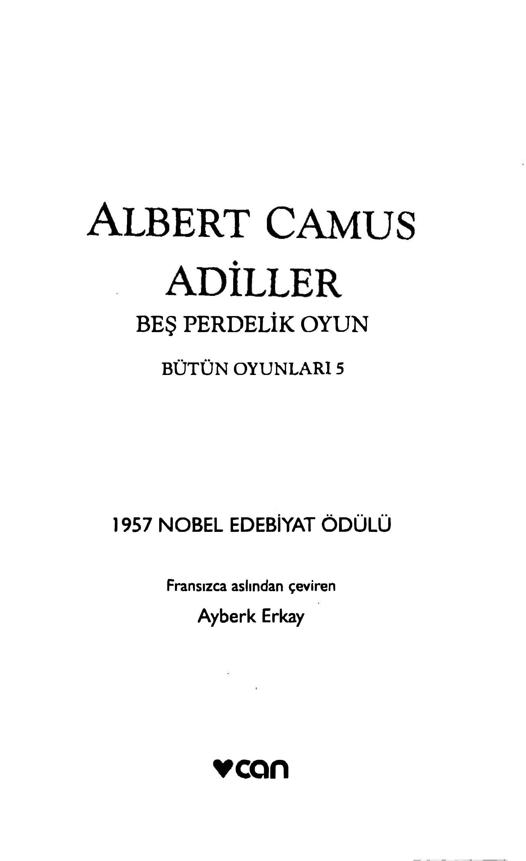 Adiller-Albert Camus-Ayberk Erkay-1990-80s