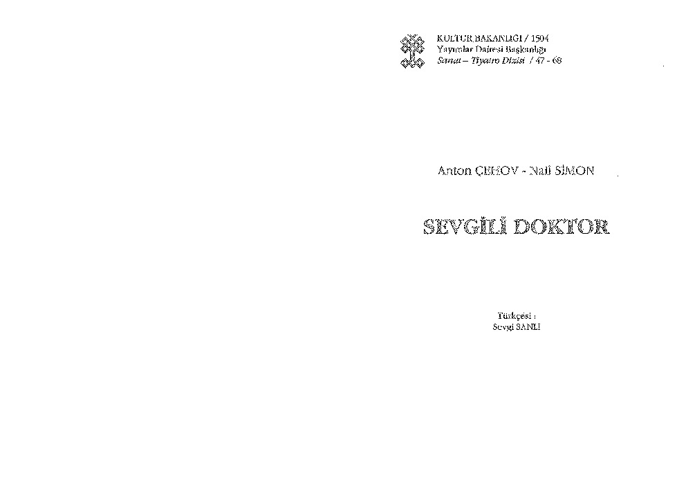 Sevgili Doktor-Anton Chexov-Nail Simon-Sevgi Sanlı-1993-79s