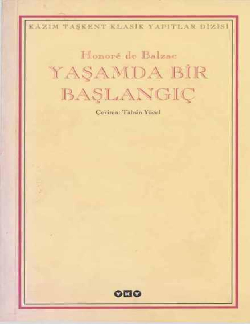 Yaşamda Bir Başlanqic-Honore De Balzac-Tehsin Yücel-2006-169s