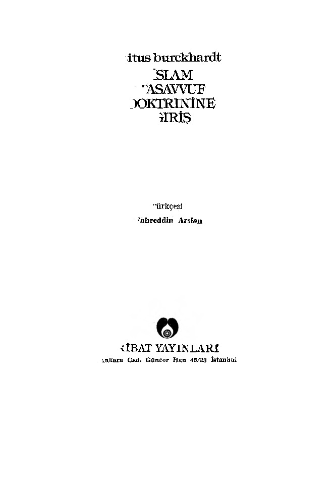 Islam Tasavvuf Doktrinine Giriş-Titus Burckhardt-Fexretdin Arslan-1982-140s