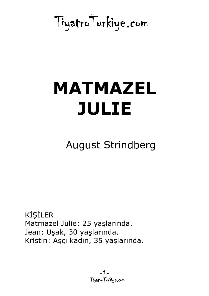 Matmazel Julie-August Strindbergin-30s