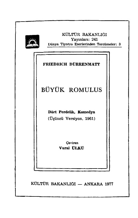 Böyük Romulus-Friedrich Durrenmatt-Vural Ülkü-1985-120s