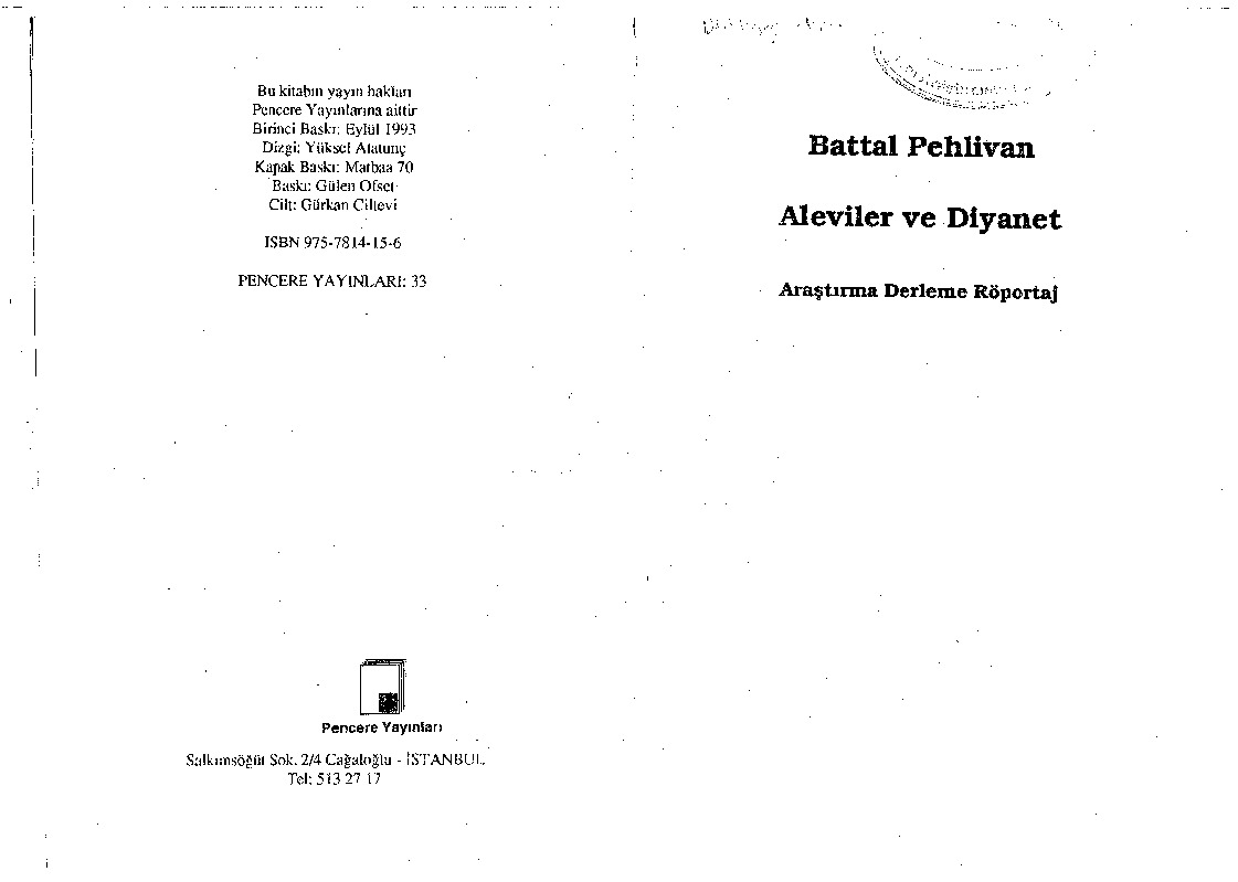Aleviler Ve Diyanet-Battal Pehlivan-1993-208s