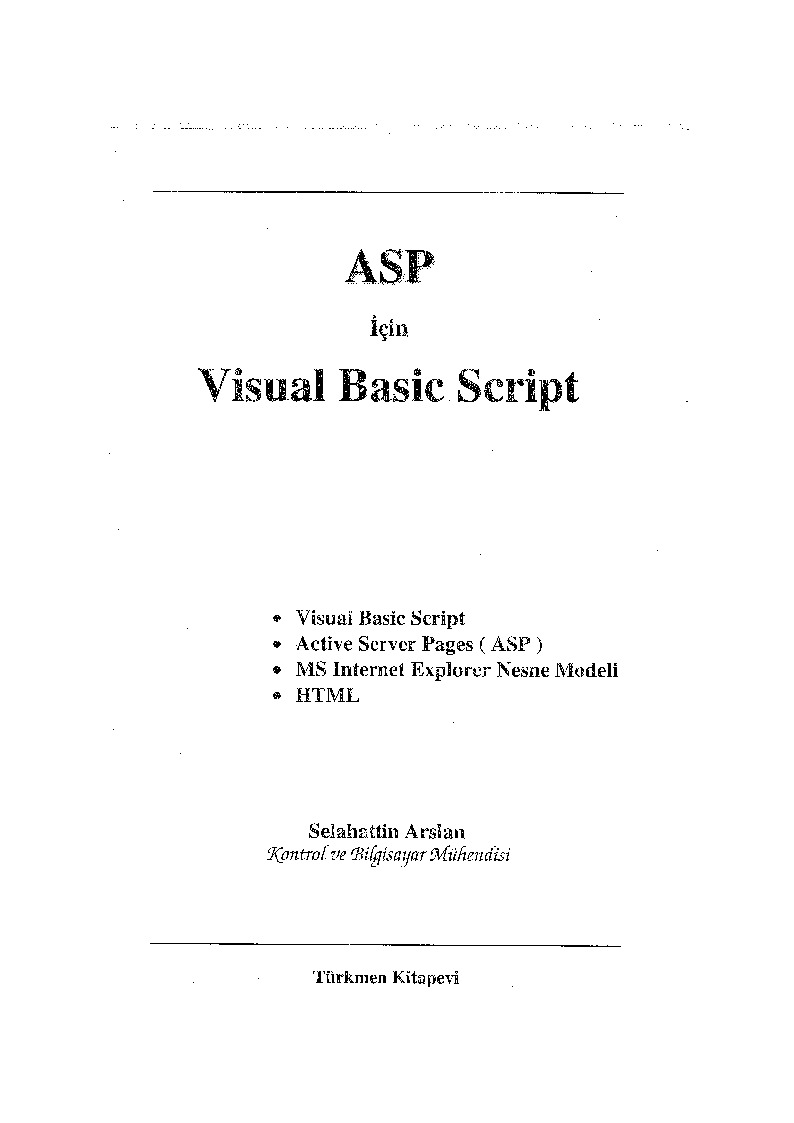 ASP Için Visual Basic Script-Selahetdin Arslan-350s