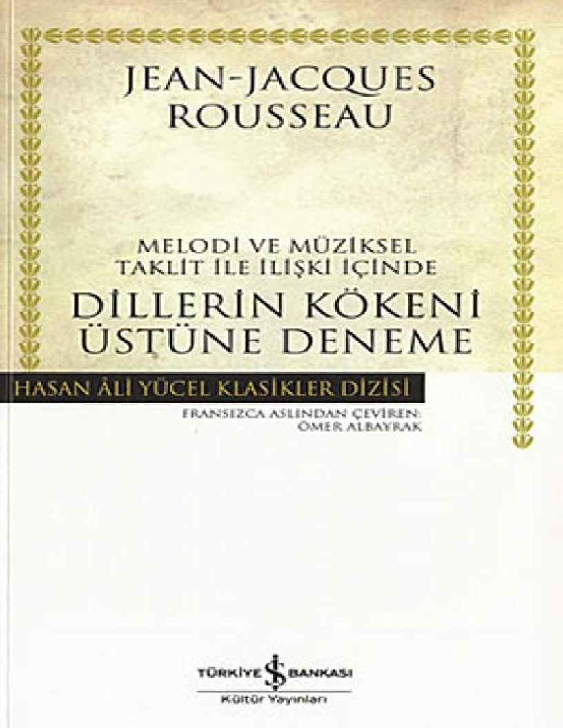Dillerin Kökeni Üstüne Deneme-Jean Jacques Rousseau-Ömer Albayraq-2010-64s