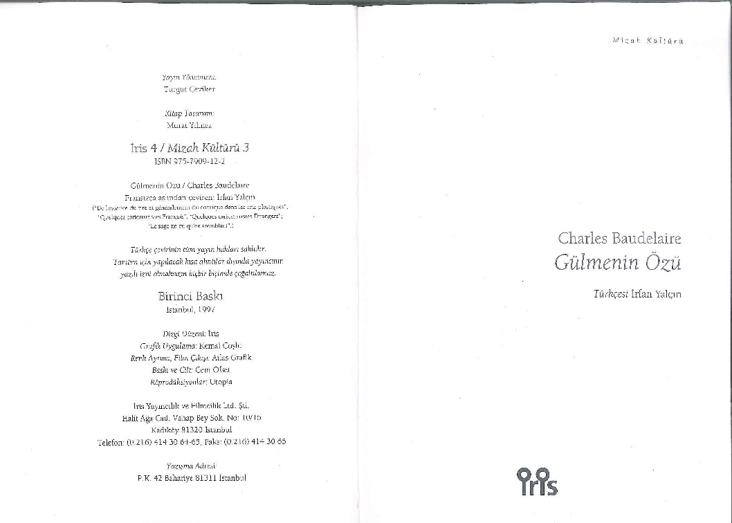 Gülmenin Özü-Charles Baudelaire-Ali Berktay-Irfan Yalçın-2003-260s