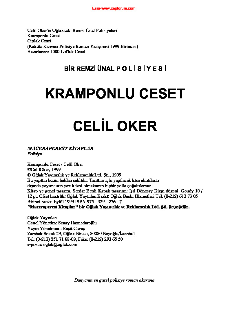 Qıramponlu Ceset-Celil Oker-1999-111s