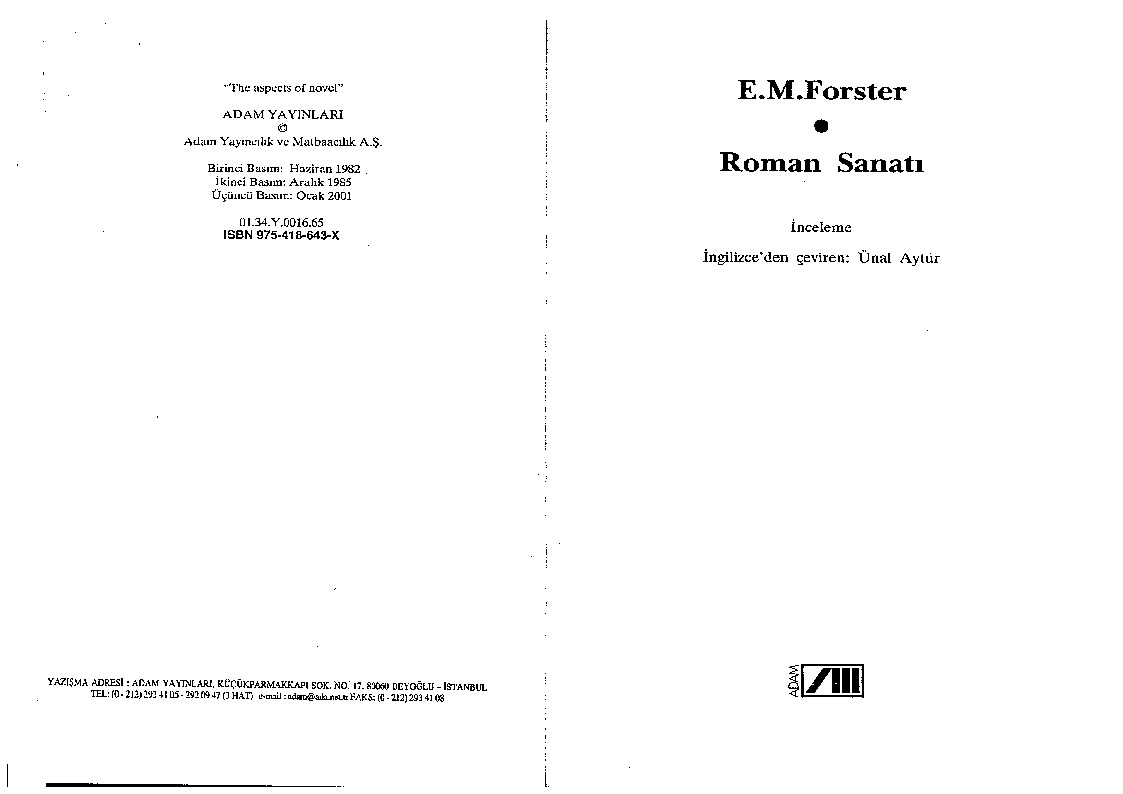 Ruman Sanati-E.M.Forster-Ünal Aytur-2001-228s