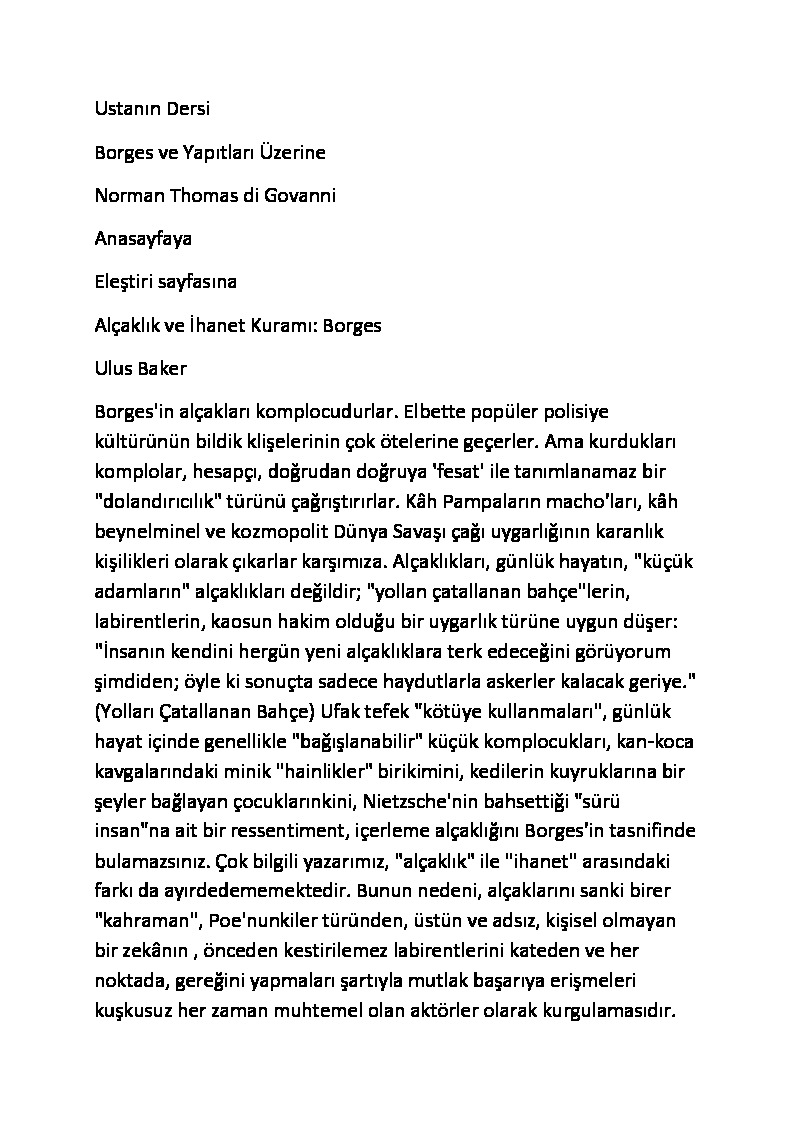 Usdanın Dersi-Borges Ve Yapıtları Üzerine-Norman Thomas Giovanni-Chev-Xeyyriye Ulaş-44s