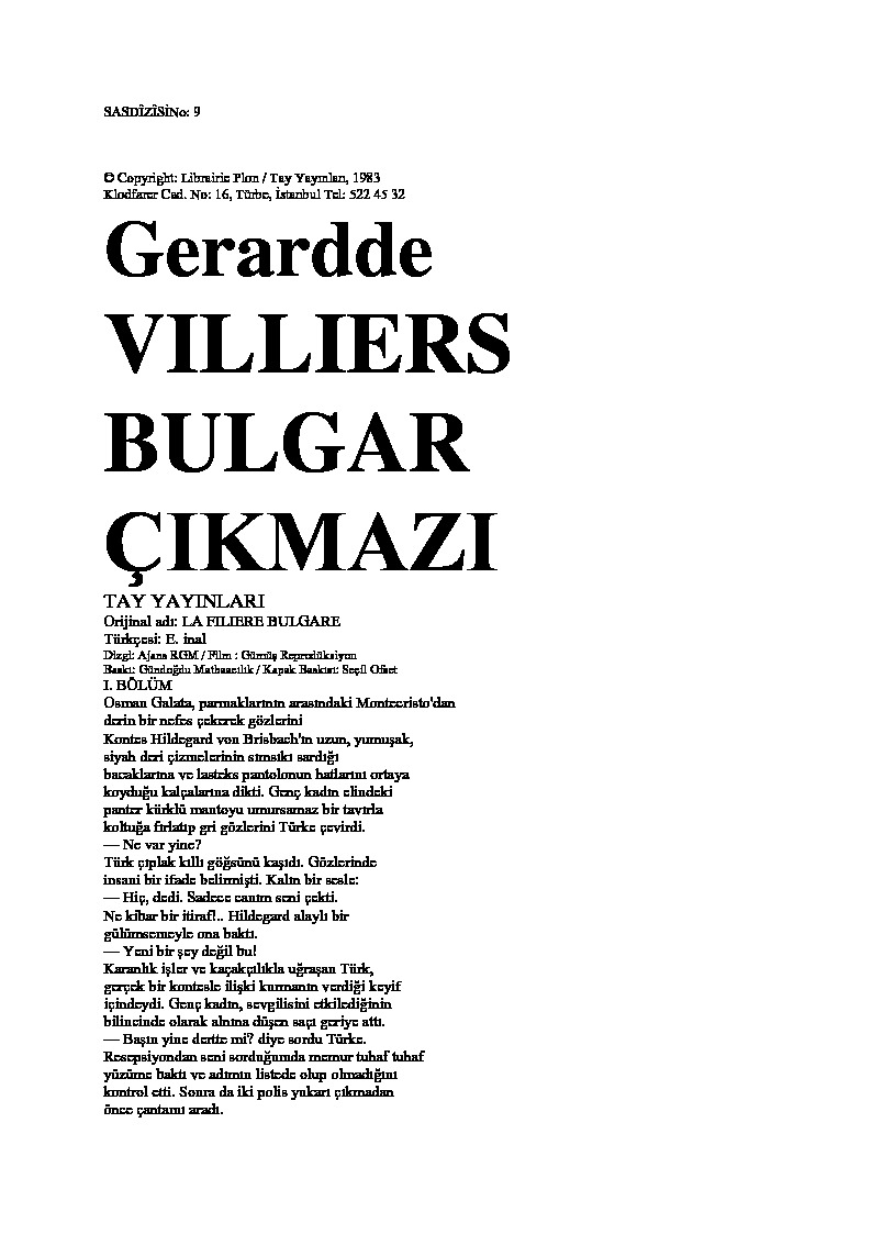Bulqar Çıkmazı-Gerard De Williers-1983-114s