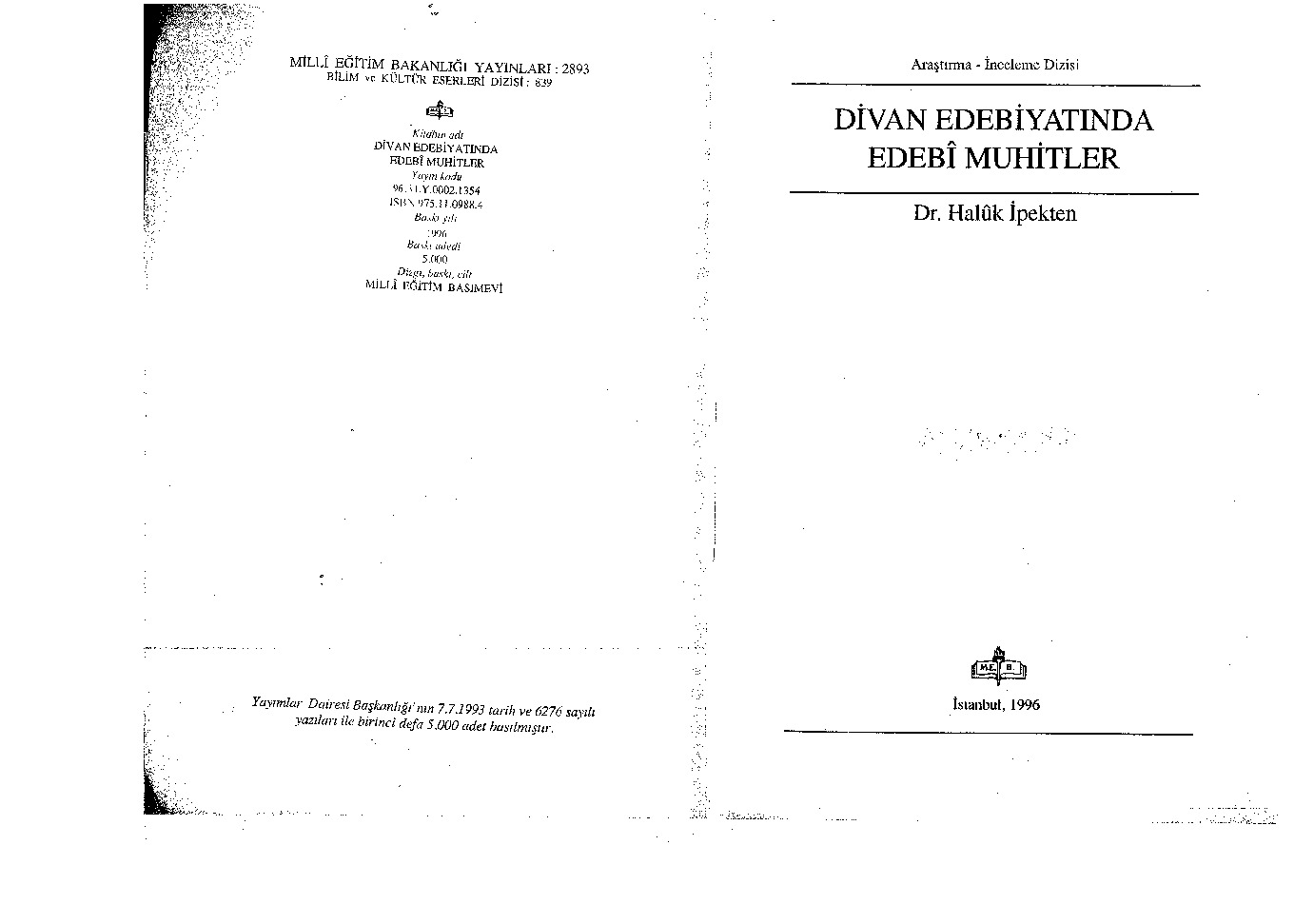 Divan Edebiyatında Edebi Mühitler-Xaluq Ipekten-1996-271s