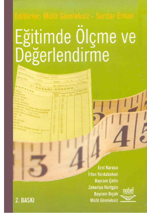 Eğitimde Ölçme Ve Değerlendirme-Müfid Gömleksiz-Serdar Erkan-2010-338s