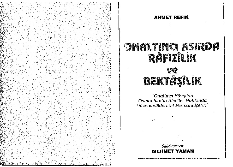 XVI.Esirde Rafizilik ve Bektaşilik-Ahmed Refiq-1994-114s