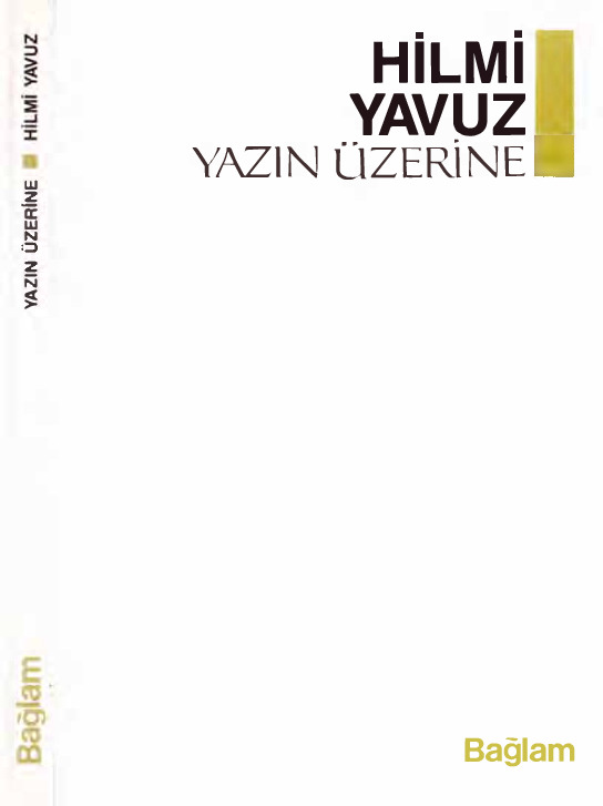 Yazın Üzerine-Hilmi Yavuz-1987-159s