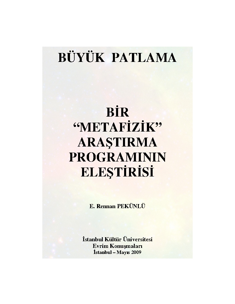 Buyuk Patlama-Bir Mettafizik Arashdirma Proqraminin Ilishdirisi-E.Rennan Pekunlu-2009-154s