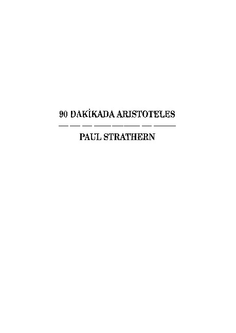 90 Deqiqede Aristoteles-Paul Strathern-Mehmed Ukşul-1998-88s