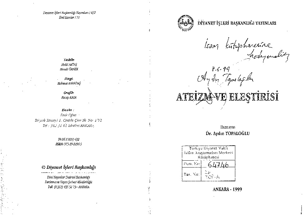 Ateizm Ve Ilişdirisi-Aydın Topaloğlu-1998-195s