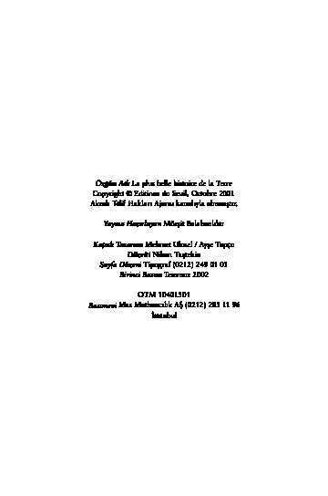 Yerkurenin En Guzel Tarixi Andre Brahic Paul Topponnier Lester R Brown Jacques Girardon Seadet Ozen 2002 160s