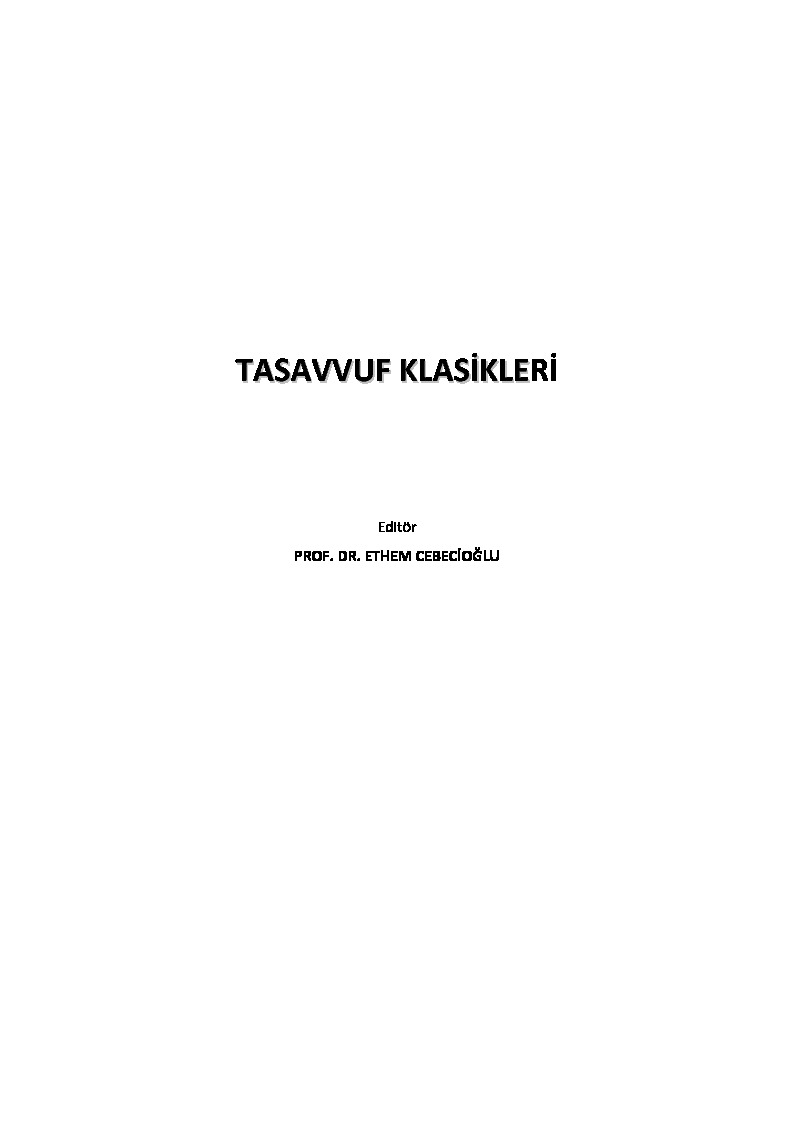 Tasavvuf Klasikleri-Ethem Cebeçioğlu-2010-467s