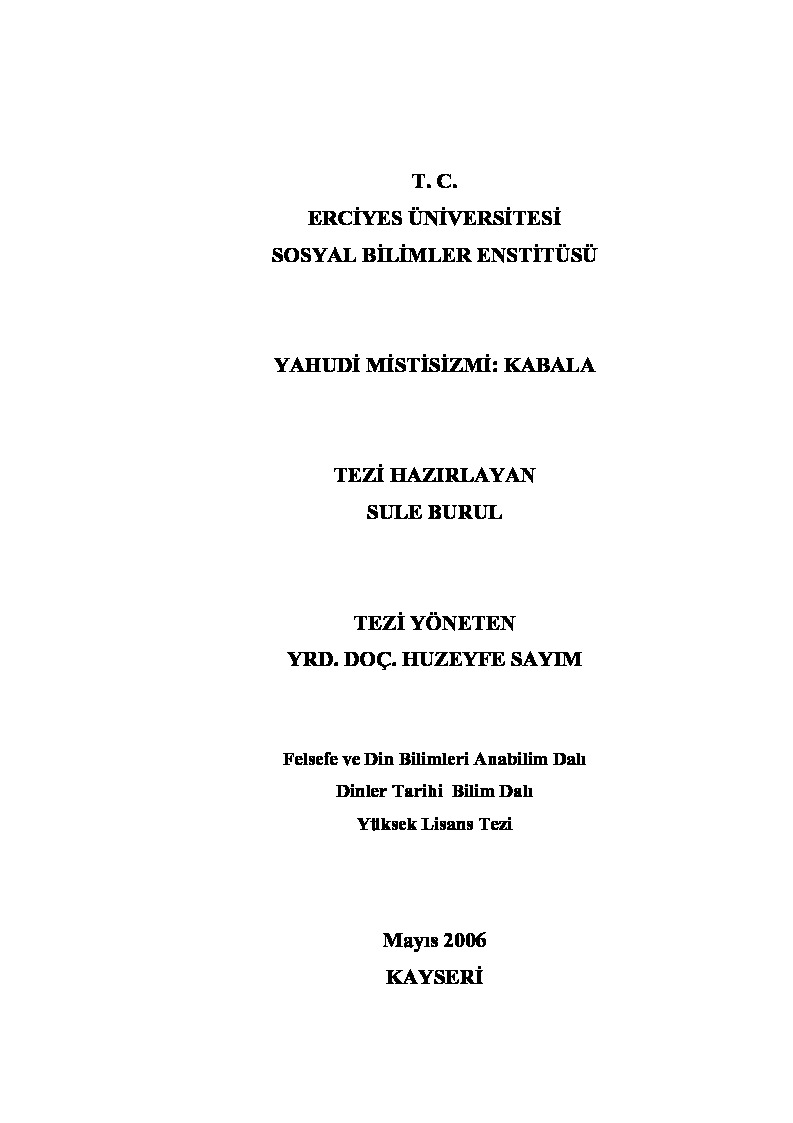 Yahudi Mistisizm-Kabala-Sule Burul-2006-96s