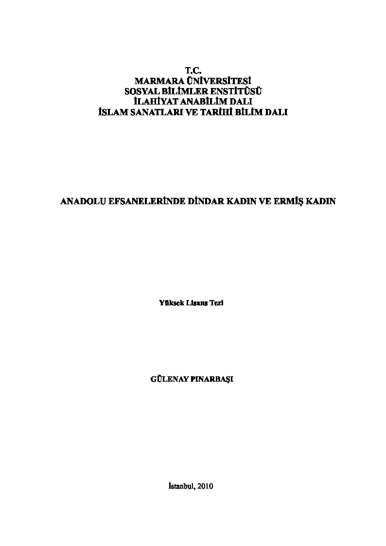 Anadolu Efsanelerinde Dindar Qadın Ermiş Qadın-Gülenay Pınarbaşı-2010-390s