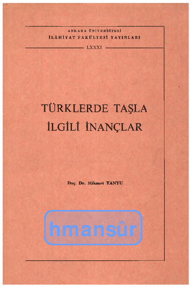 Türklerde Daşlarla Ilgili Inanişlar-Hikmet Tanyu-1986-302