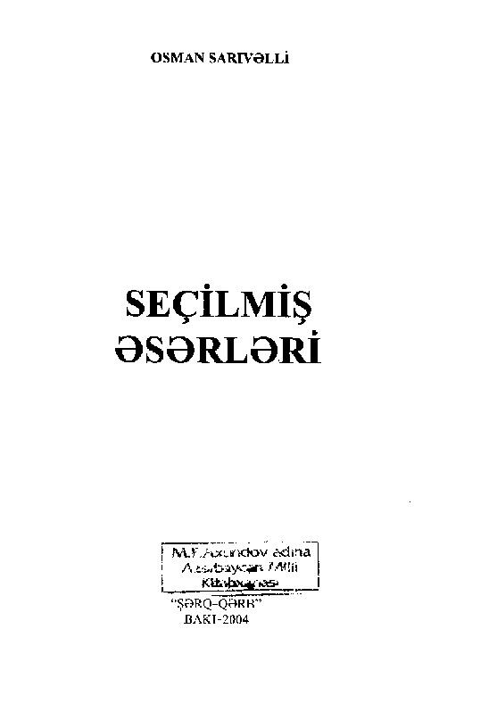 Osman Sarivelli-Seçilmiş Eserleri-Baki-2004-105s