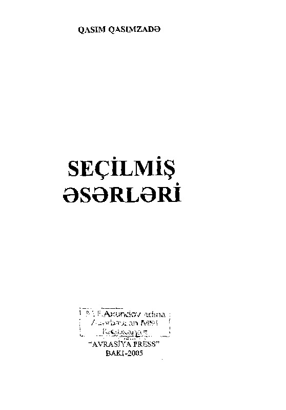 Qasım Qasımzade-Sechilmish Eserleri-Baki-2005-141s