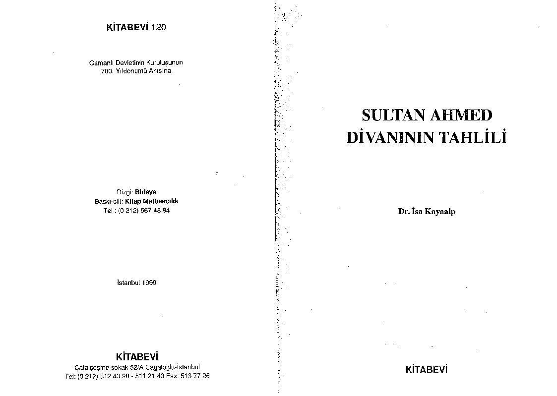 Sultan Mehmed Divanının Tehlili-Isa Qayaalp-1999-288s