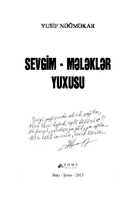 Sevgim-Melekler Yuxusu-Yusif Neğmekar-2013-108s