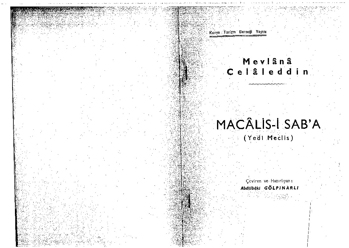 Mecalisi Seba-Yedi Meclis-Mevlana Celaletdini Rumi-Abdulbaqi Gölpinarlı-1965-140s