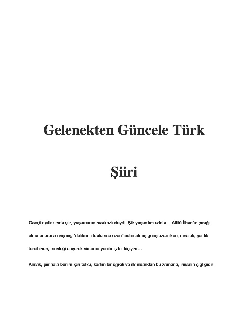 Gelenekden Güncele Türk Şiiri-81s
