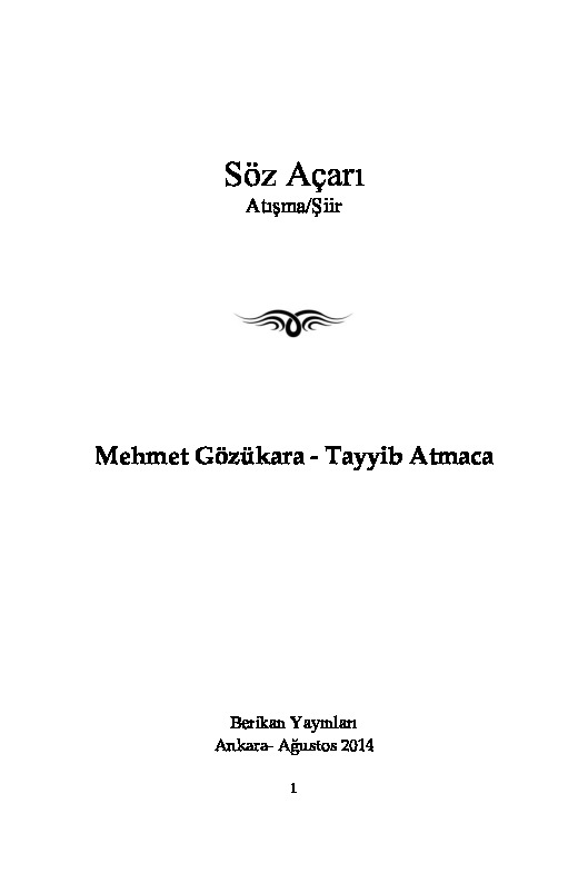 Söz Açarı-Atışma-Şiir -Mehmet Gözüqara-Tayyib Atmaca-2014 176
