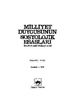 Milliyet Duyqusunun Sosyolojik Esaslari-Sadri Maqsudi Arsal-Istanbul-1979-188