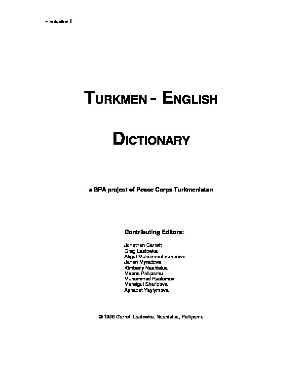 Türkmen-ingilizice sözlük-Greg Lastovka-1999-160d