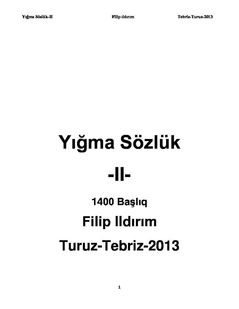 2-Yığma Sözlük-II-Filip ıldirim-Tebriz-Turuz-2013