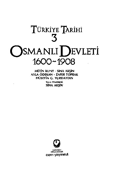 Turkiye Tarixi Osmanli Devleti 3 1600 1908