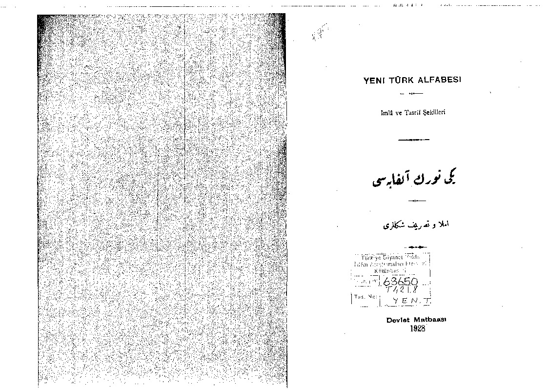 Yeni Turk Alfabesi-Imla Ve Tesrif Shekilleri-Latin-Ebced-1928-40s
