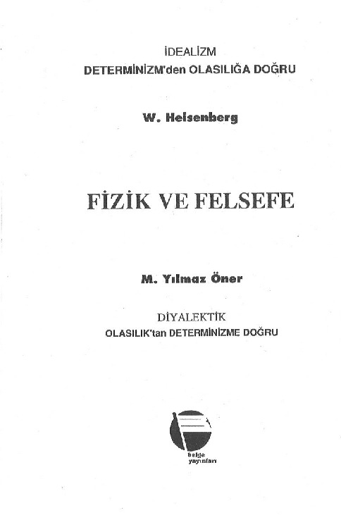 Fizik Ve Felsefe-W. Helsenberg- M.Yılmaz Öner 2002-300