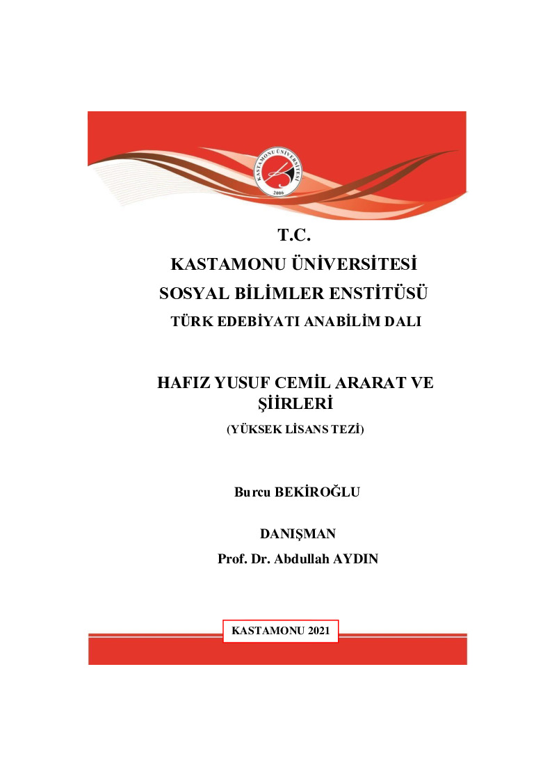 Hafiz Yusuf Cemil Ararat Ve Şiirleri-Kastamonu-2021-545s