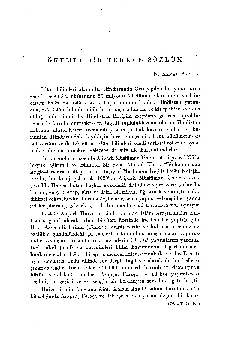 Önemli Bir Türkce Sözlük-N.Akmal Ayyubi-Baki-37s